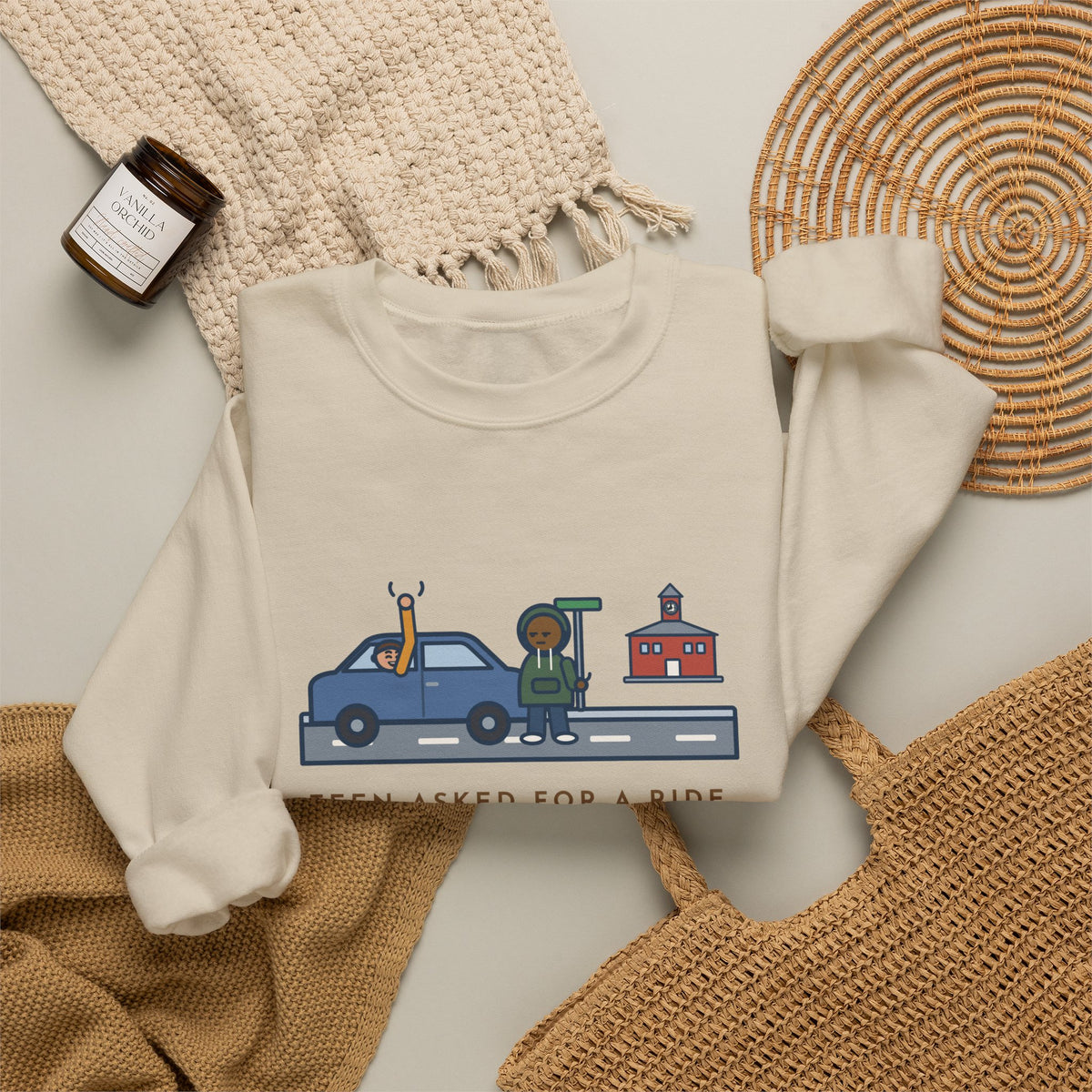 Teen Parent Sweatshirt, Teen Asked for a Ride, Wanted to Be Dropped Off a Block Away, Funny Street Corner Crewneck