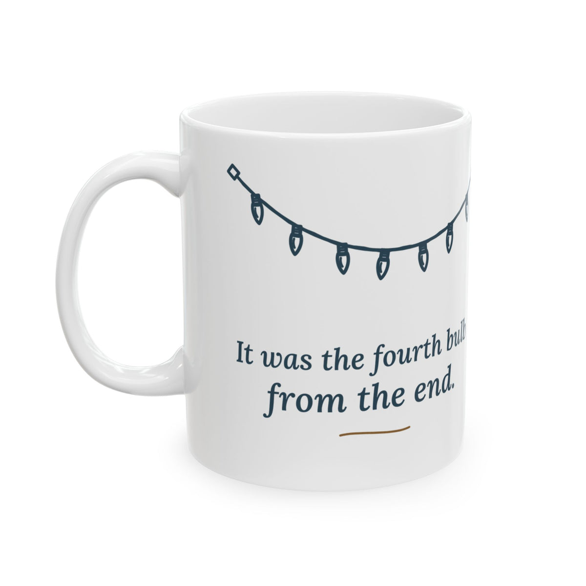 Christmas Lights Coffee Mug - It Was the Fourth Bulb From the End Funny Dad Mug