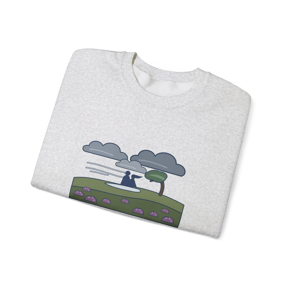He's More Myself Than I Am Sweatshirt, Love Emily Brontë Quote Crewneck with Stormy Moor