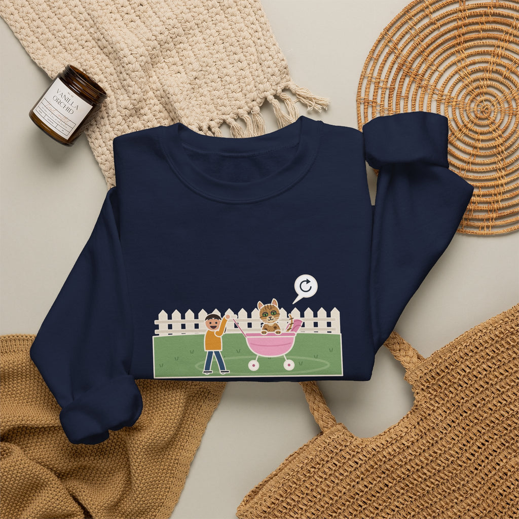 Australian Mist Cat Crewneck Sweatshirt - Rode Around the Yard in the Doll Stroller