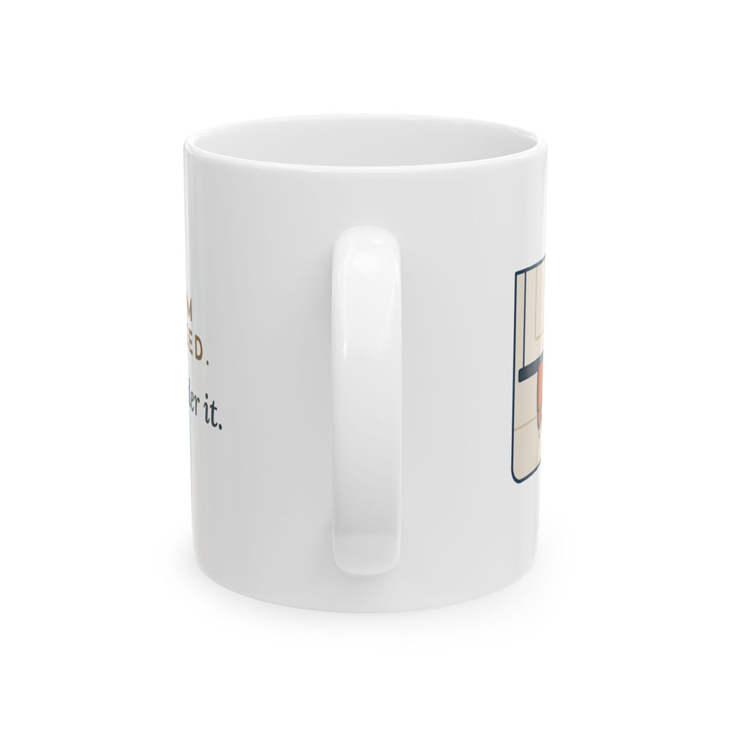 Vizsla Coffee Mug - Bathroom Door Closed, Vizsla Nose Under It 11oz Dog Mug