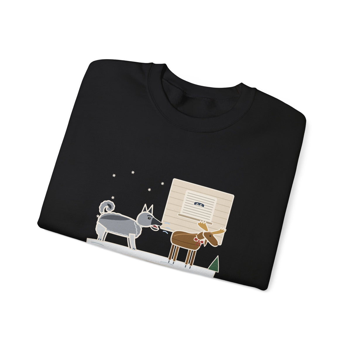 Norwegian Elkhound Crewneck Sweatshirt - Barked at the Plastic Lawn Moose for an Hour