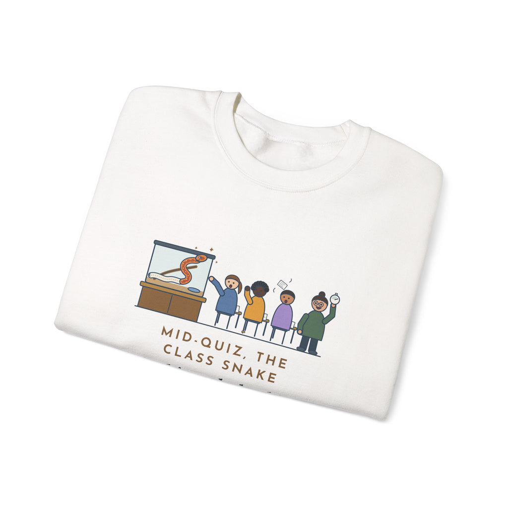 Zoology Teacher Crewneck Sweatshirt - Class Snake Shed During the Quiz
