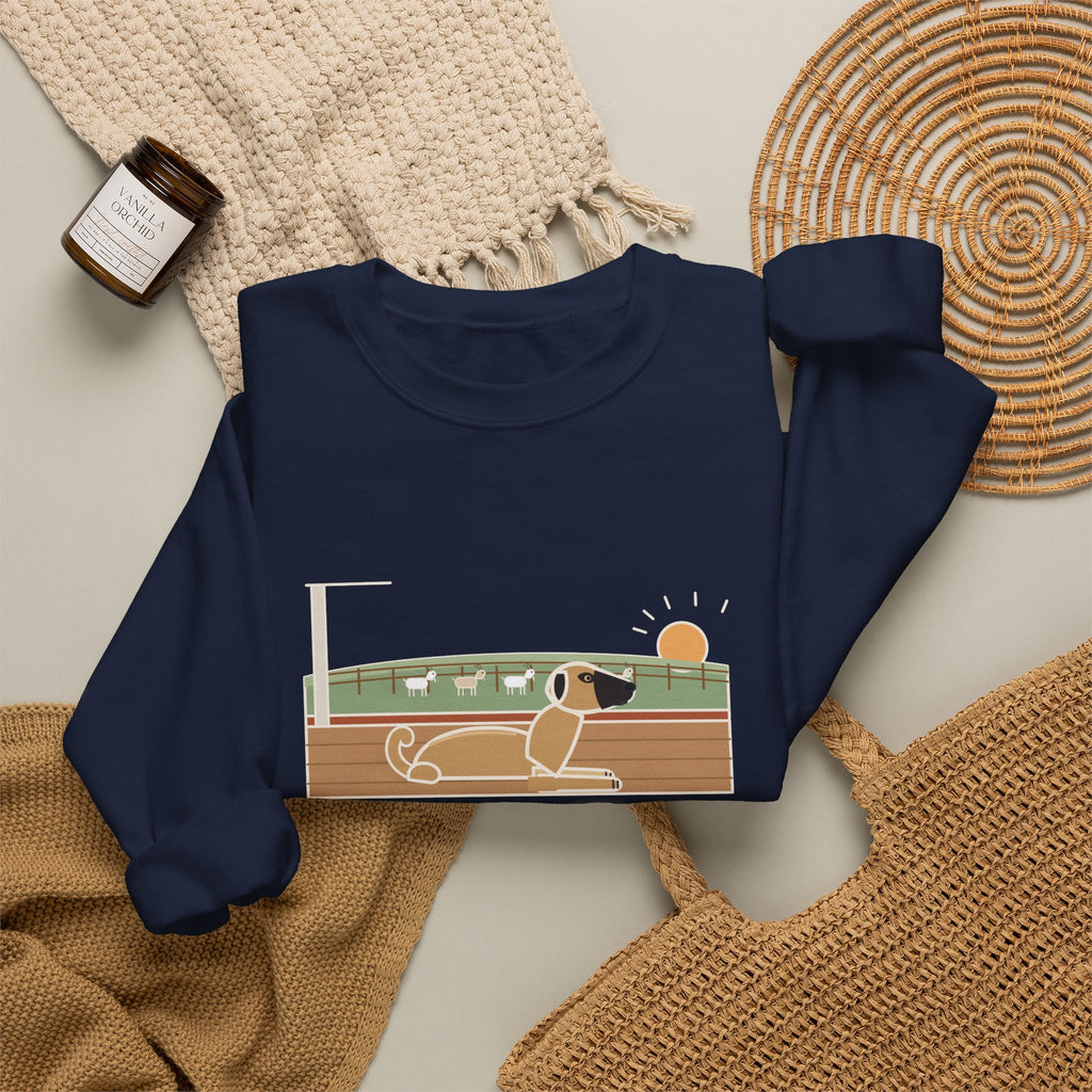 Anatolian Shepherd Crewneck Sweatshirt - Farm Dog Porch Watch Until Sunrise