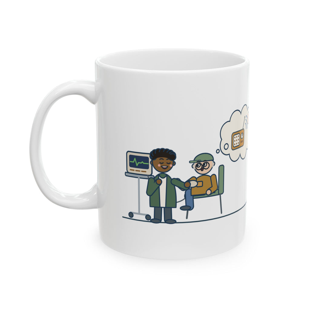 Cardiac Device Clinic Nurse Mug - Pacemaker Check. Does It Get the Ballgame? 11oz Coffee Mug
