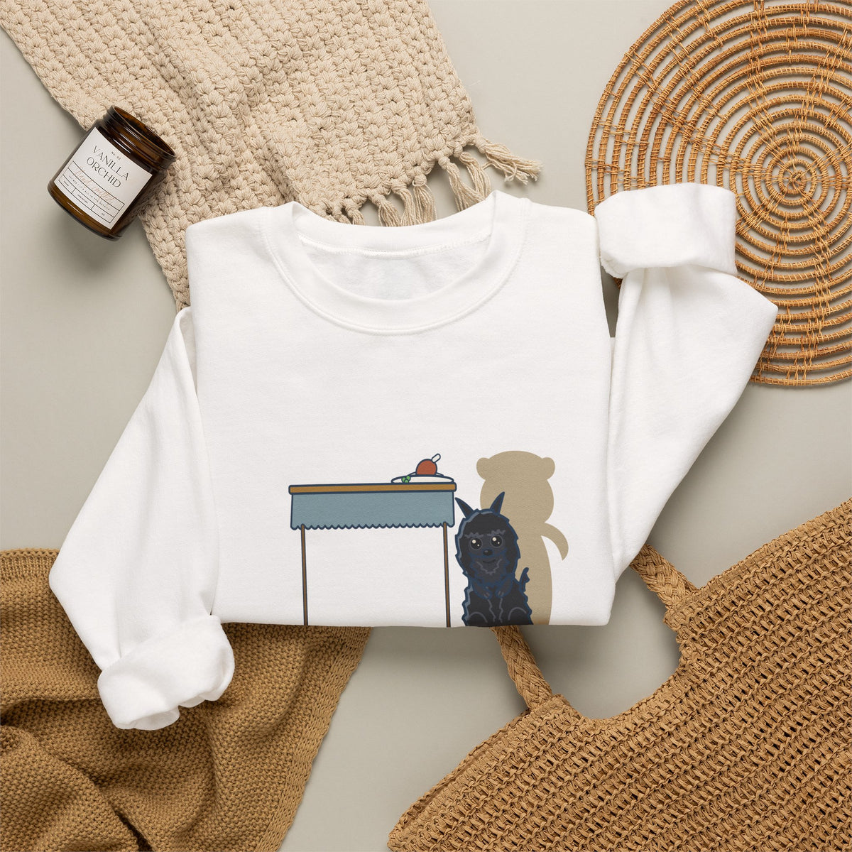 Affenpinscher Crewneck Sweatshirt - Sits Up at Dinner Like a Tiny Bear