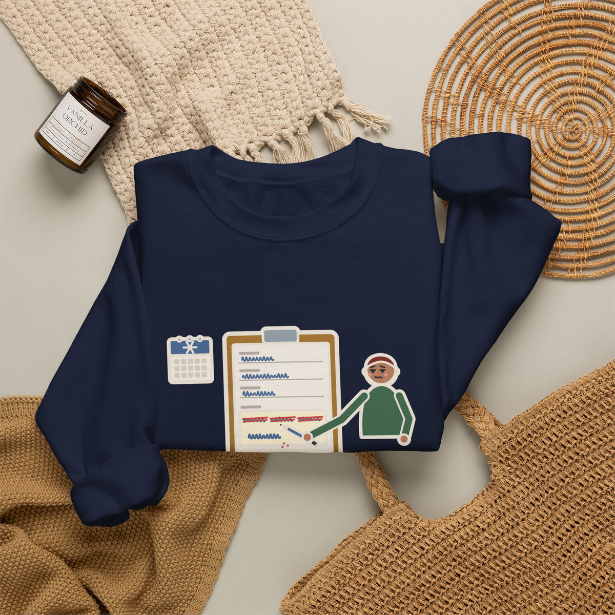 January Sweatshirt, Third Week, Still Writing Last Year on Every Form, Funny Date Field Crewneck