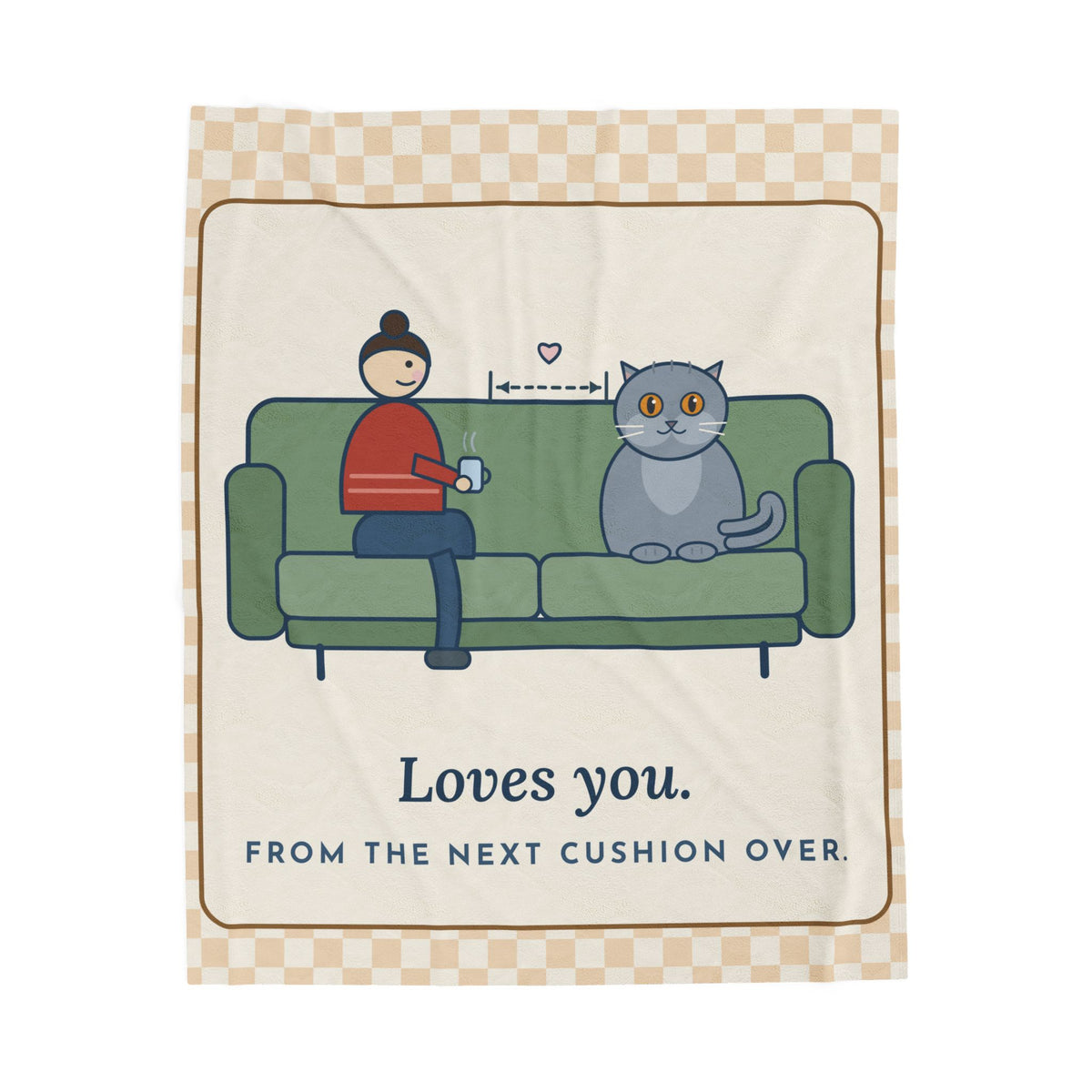 British Shorthair Blanket - Loves You. From the Next Cushion Over. Velveteen Plush Throw