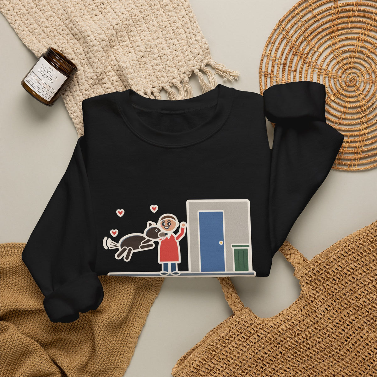 Dog Greeting Sweatshirt, Took Out the Trash, The Dog Greeted Me Like I'd Been Gone a Year, Funny Front Door Welcome Crewneck
