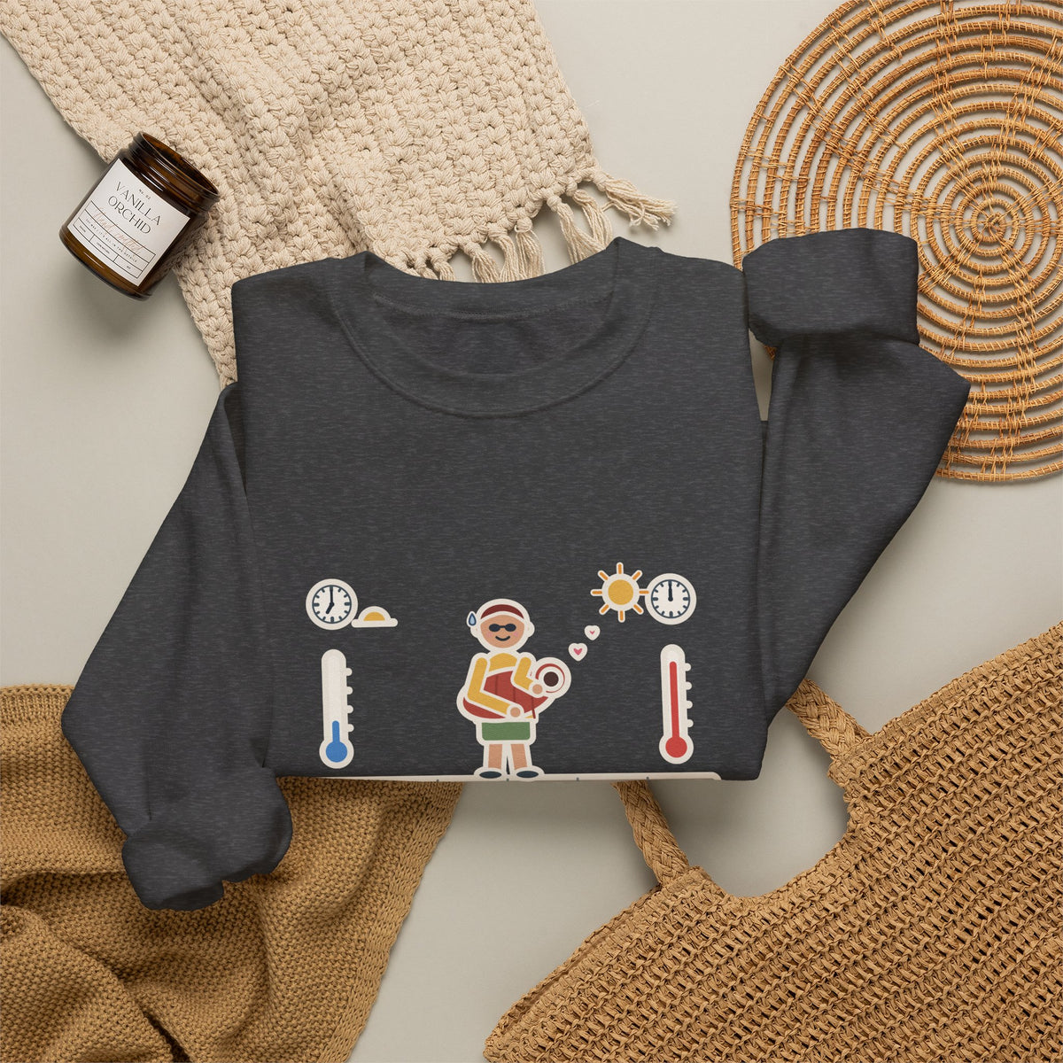 Desert Weather Sweatshirt, Wore a Jacket at 7 a.m., Carried It Around Like a Baby by Noon, Funny Sidewalk Swing Crewneck