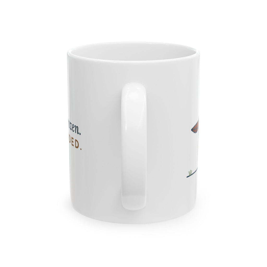 Irish Setter Coffee Mug - One Paw Up, Frozen, A Robin Landed 11oz Dog Mug