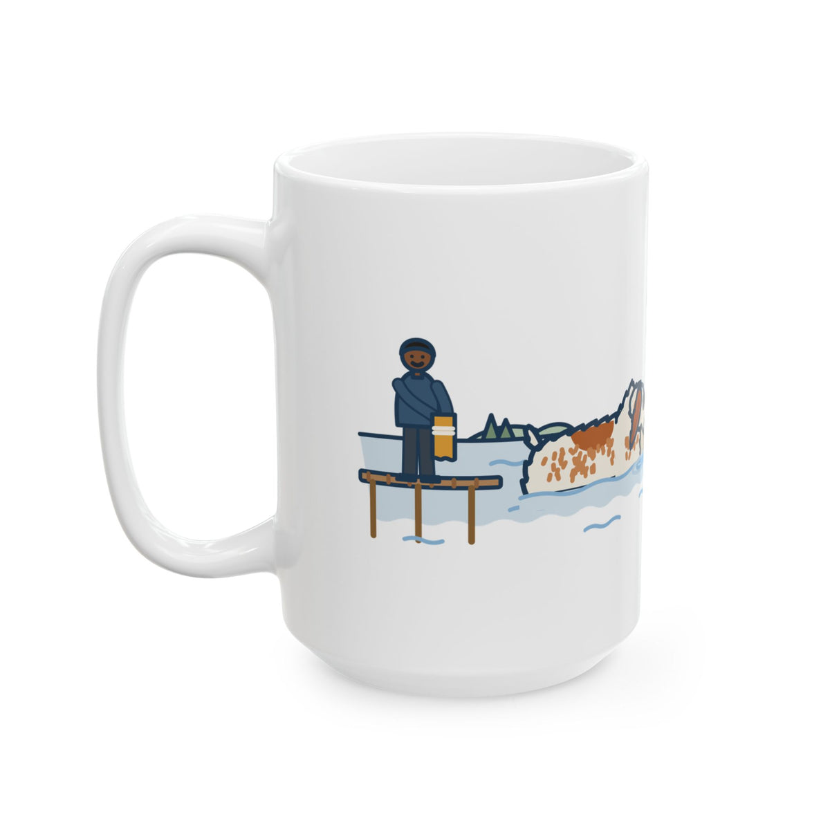 Large Spinone Italiano Mug 15oz - Standing in the Lake, Beard in the Water, Thinking