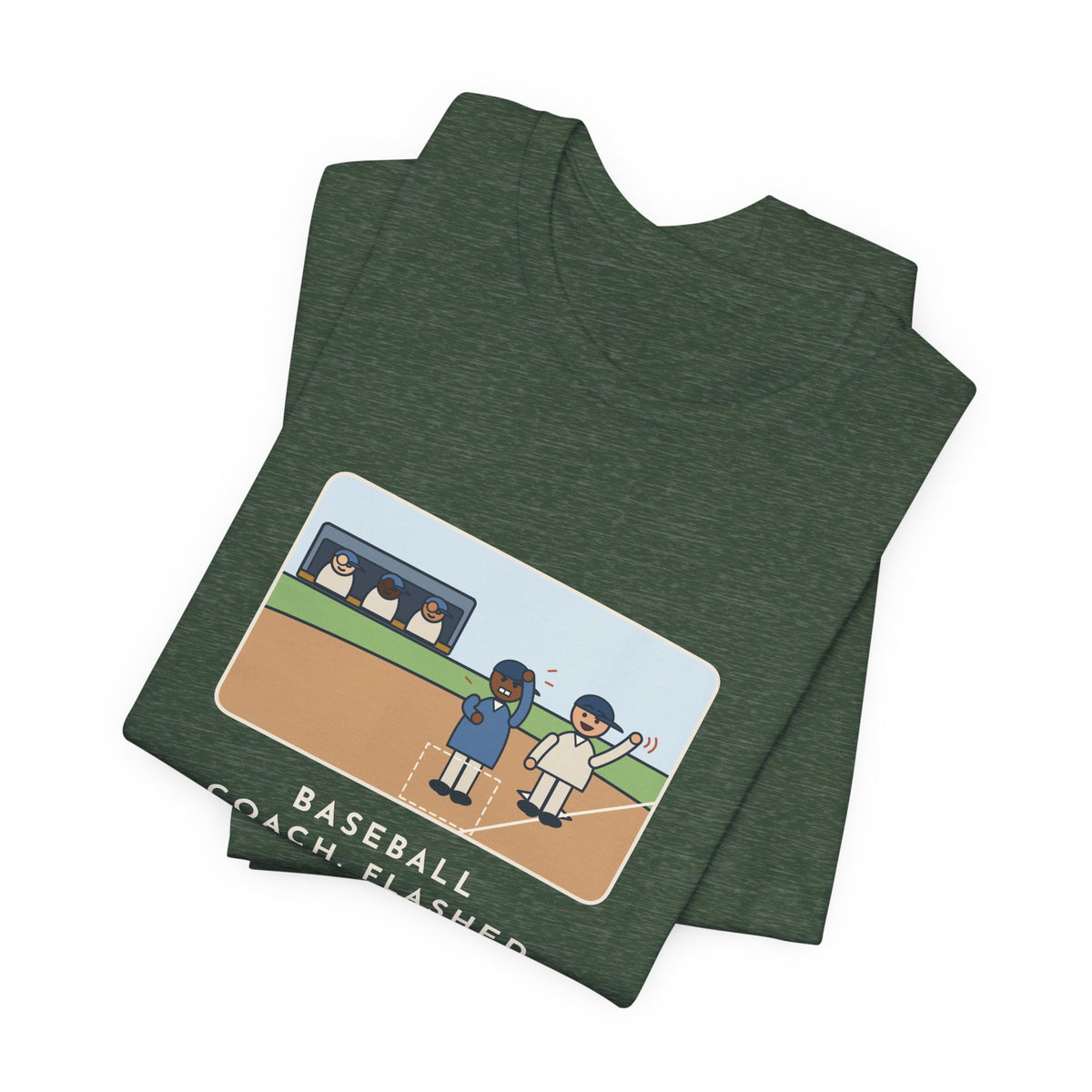 Funny Baseball Coach T-Shirt, Flashed Fourteen Signs to Third Base, The Runner Waved Back, Third Base Box Tee