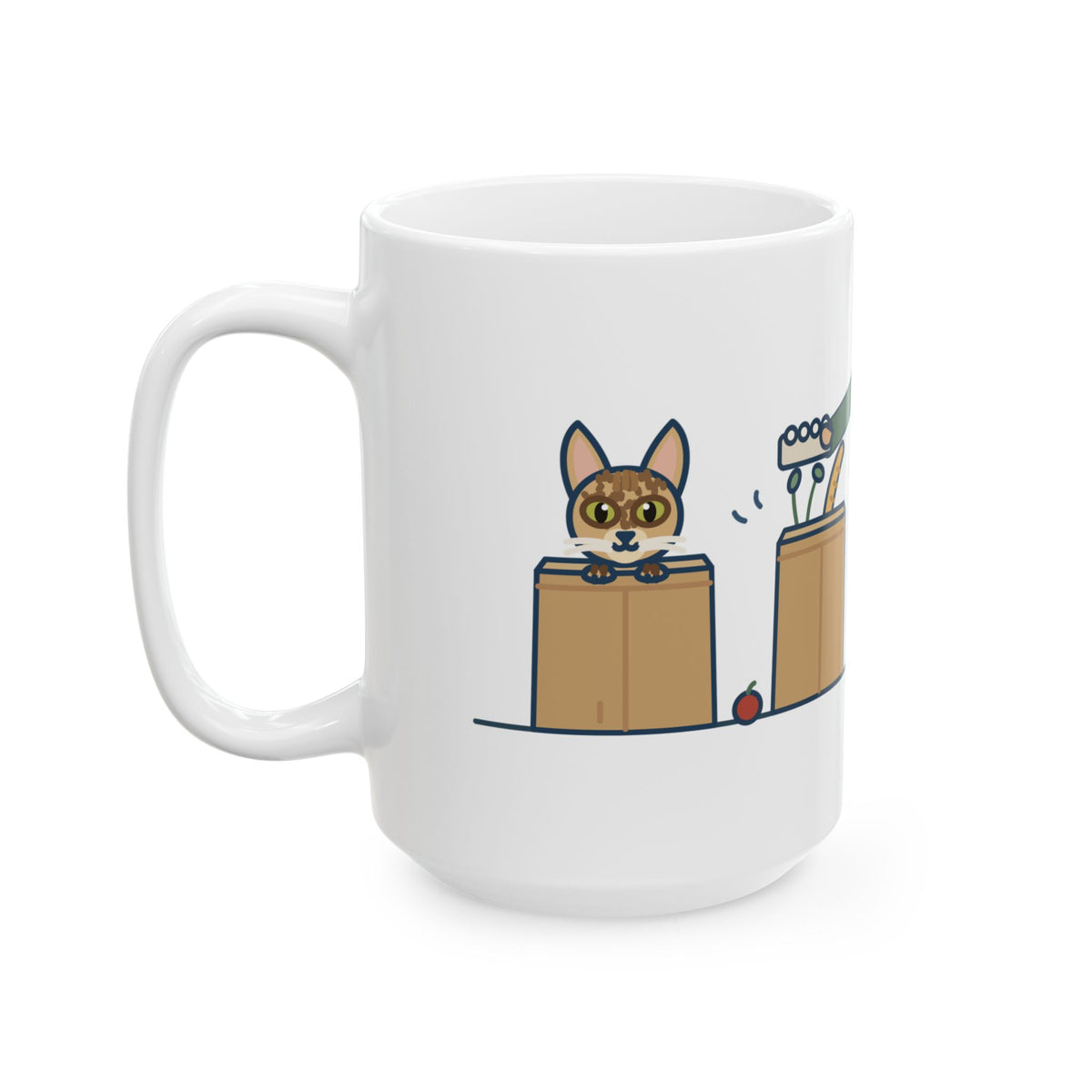 Large Singapura Cat Mug 15oz - Inspects Every Grocery Bag Before It's Unpacked, Cat Lover Gift