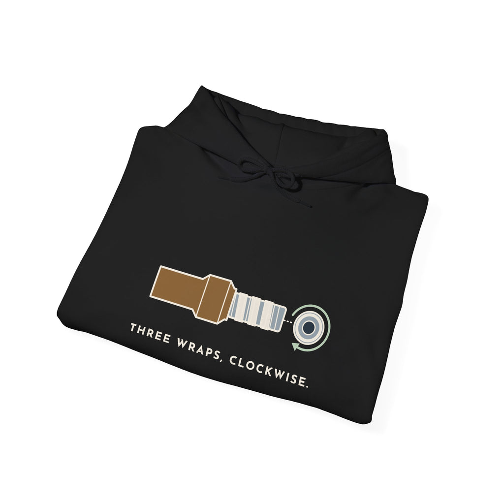 Plumber Hoodie - Three Wraps, Clockwise Plumbing Hooded Sweatshirt Gift