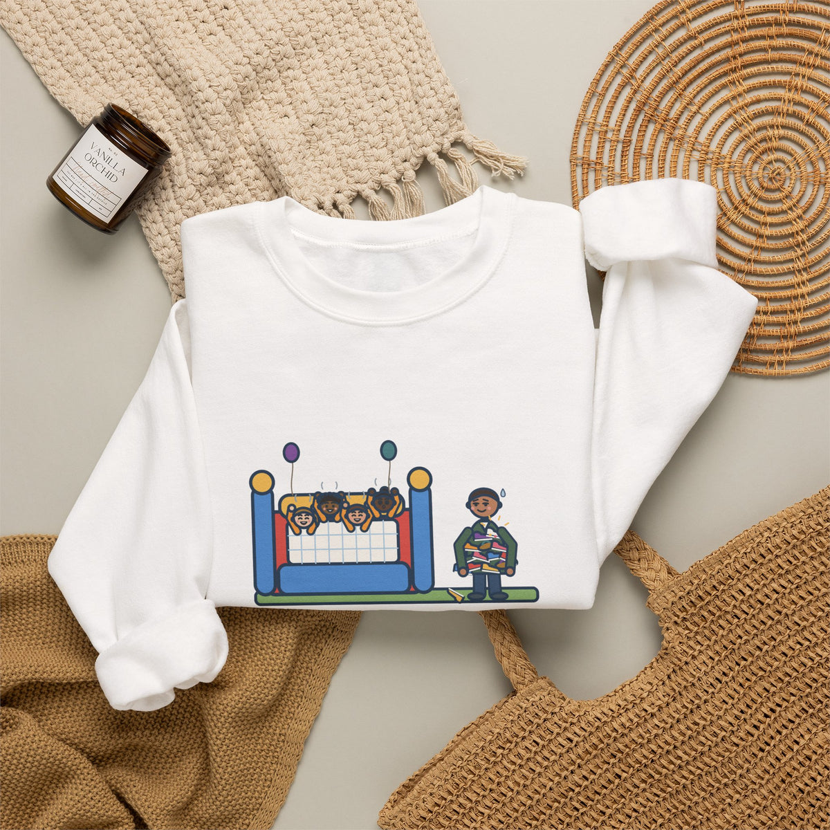Birthday Party Sweatshirt, Sixteen Kids, One Bounce House, and I Held Every Shoe, Funny Backyard Party Crewneck