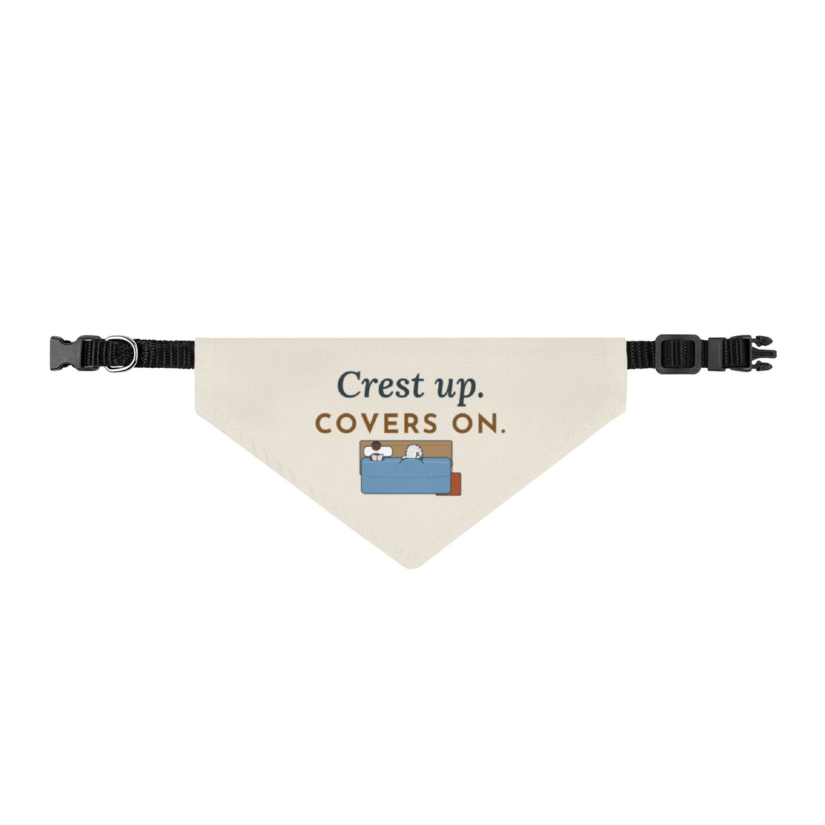Chinese Crested Dog Bandana - Crest Up, Covers On Clip-On Pet Bandana