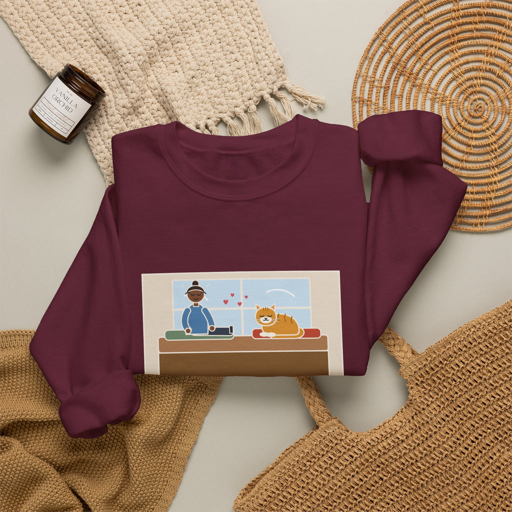 Cat Love Sweatshirt, Five Minutes of Eye Kisses, She Blinked Back Once, Best Moment of My Week, Funny Window Seat Crewneck