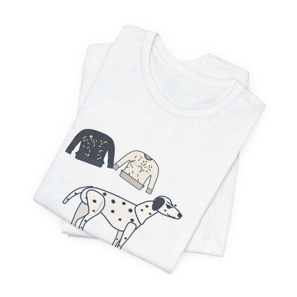 Dalmatian T-Shirt - Sheds in Both Colors. Funny Dalmatian Owner Tee