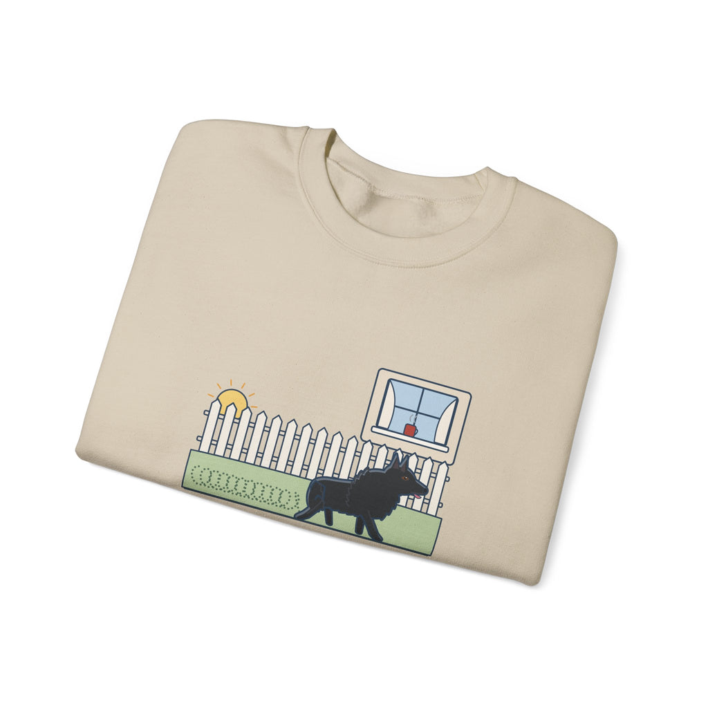 Schipperke Crewneck Sweatshirt - Patrolled the Fence Line Eleven Times Before Breakfast