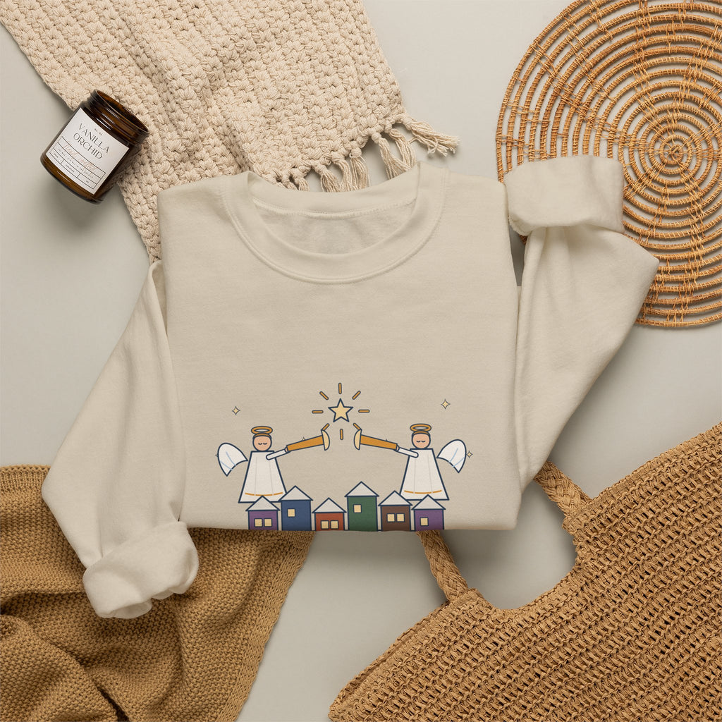 Hark the Herald Angels Sing Sweatshirt, Christmas Charles Wesley Quote Crewneck with Herald Angels