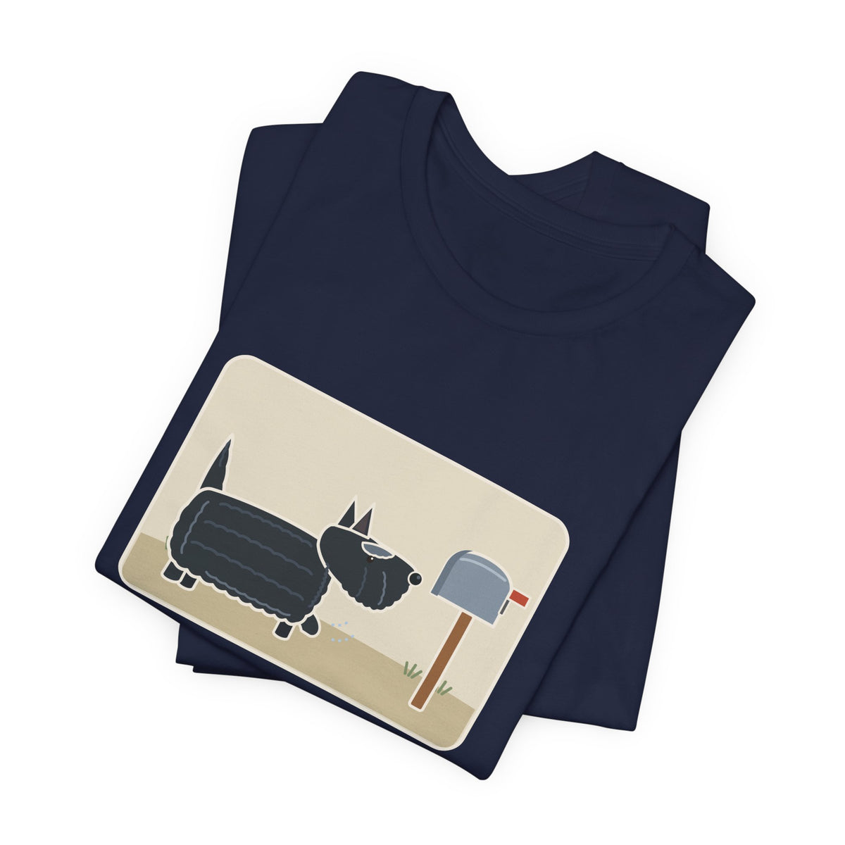 Scottish Terrier T-Shirt - Tail Straight Up Like a Carrot, Marching to the Mailbox Scottie Tee