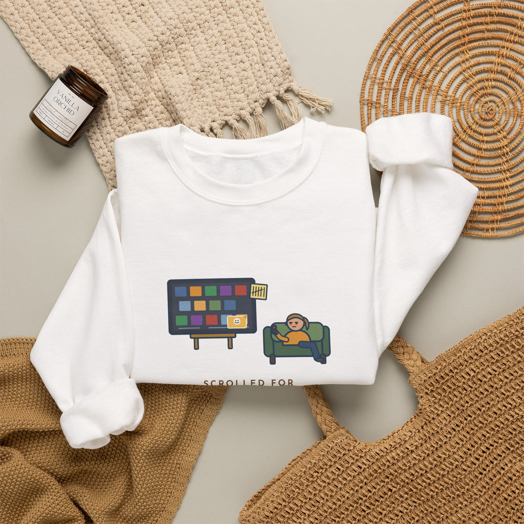 TV Night Sweatshirt, Scrolled Forty Minutes to Pick a Show, Rewatched the Same Old Comedy, Funny Couch Night Crewneck