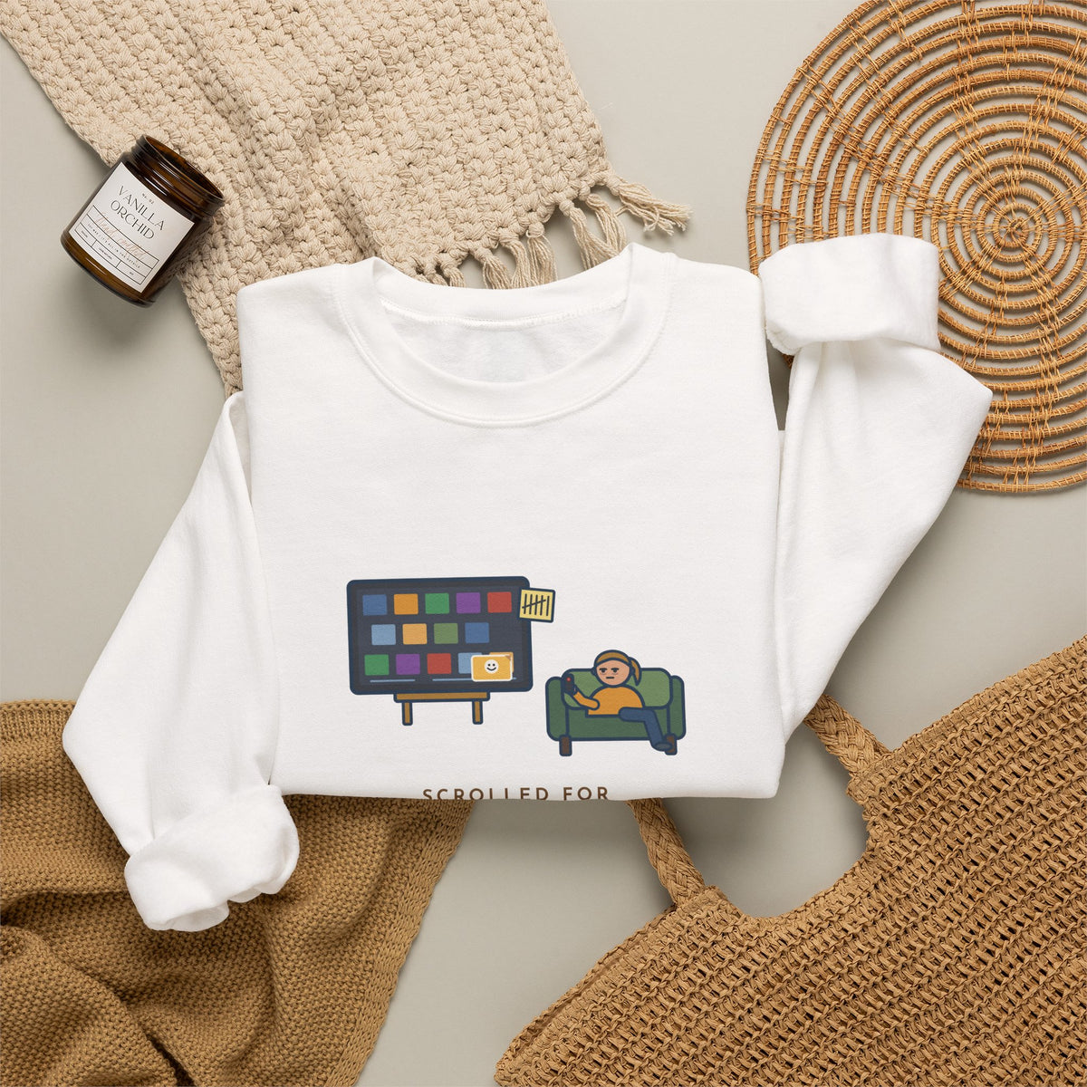 TV Night Sweatshirt, Scrolled Forty Minutes to Pick a Show, Rewatched the Same Old Comedy, Funny Couch Night Crewneck