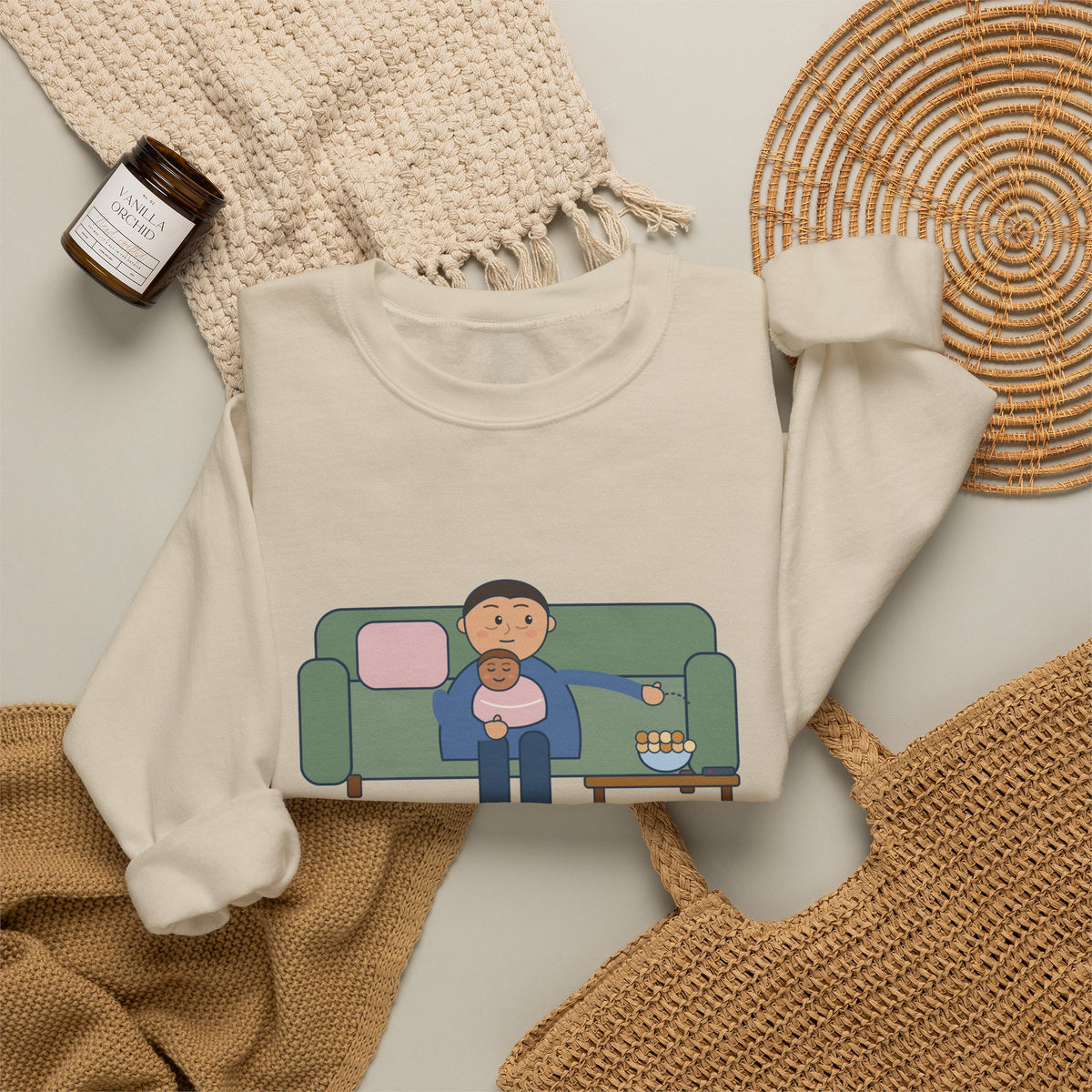 New Parent Crewneck Sweatshirt - Pinned Under a Contact Nap. Send Snacks.