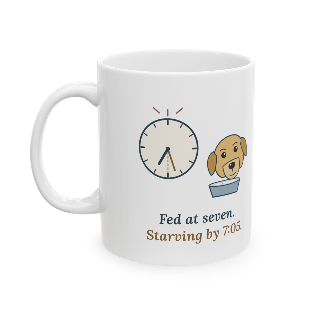 Labrador Retriever Coffee Mug - Fed at Seven. Starving by 7:05. Funny Lab Owner Mug