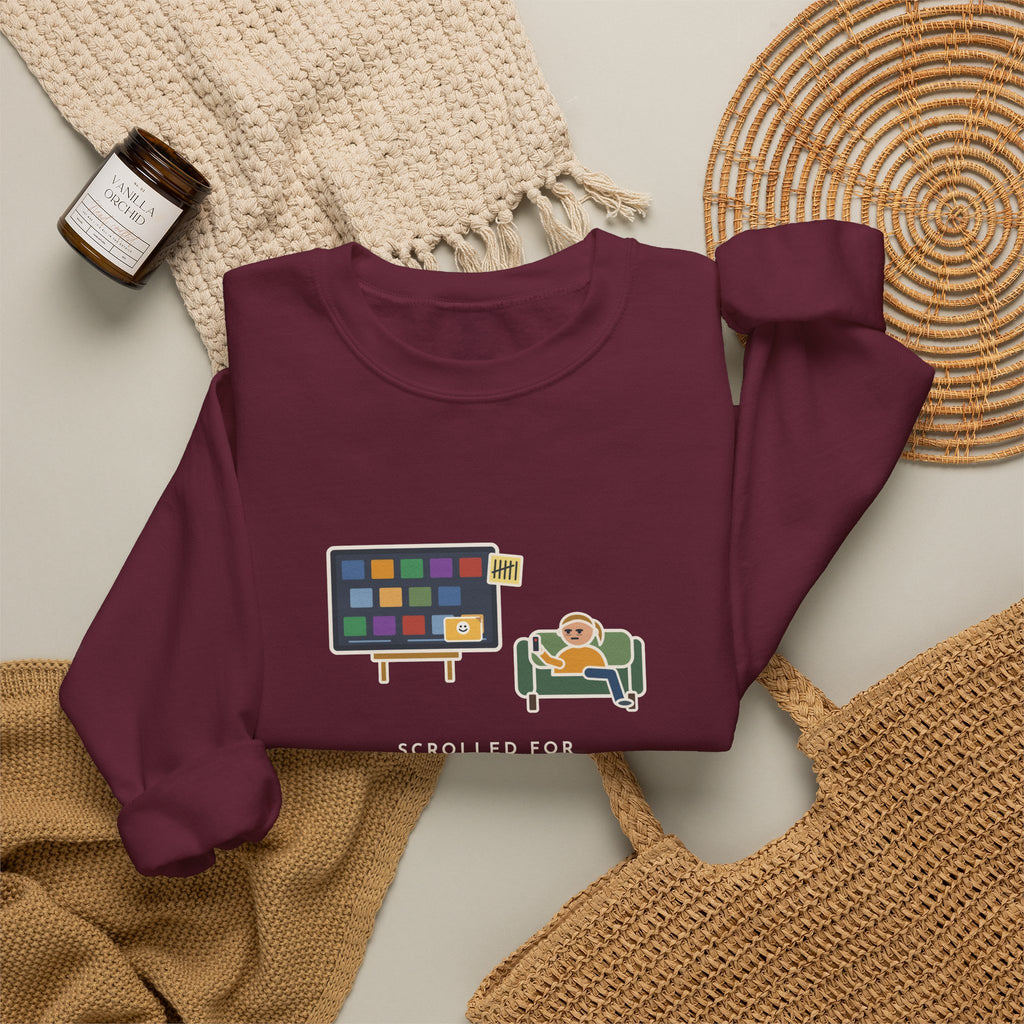 TV Night Sweatshirt, Scrolled Forty Minutes to Pick a Show, Rewatched the Same Old Comedy, Funny Couch Night Crewneck
