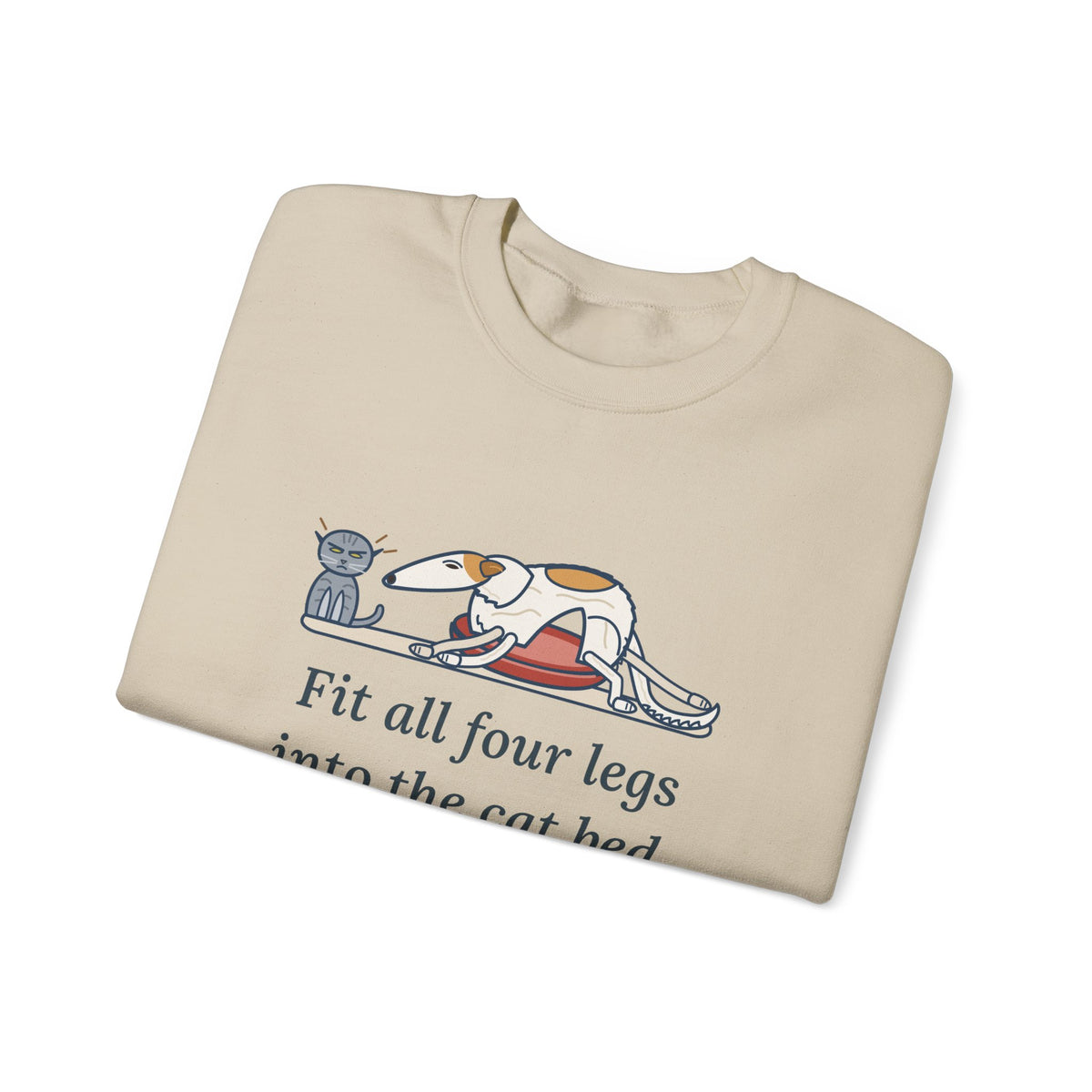 Borzoi Crewneck Sweatshirt - All Four Legs in the Cat Bed Sighthound Owner Gift