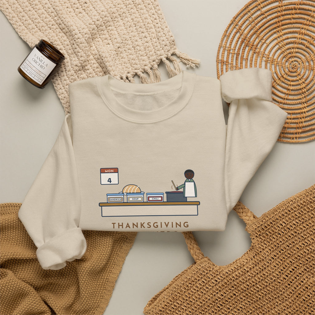 Thanksgiving Leftovers Sweatshirt, Day Four, Sandwich, Then Soup, Now Turkey Chili, Funny Leftover Plan Crewneck