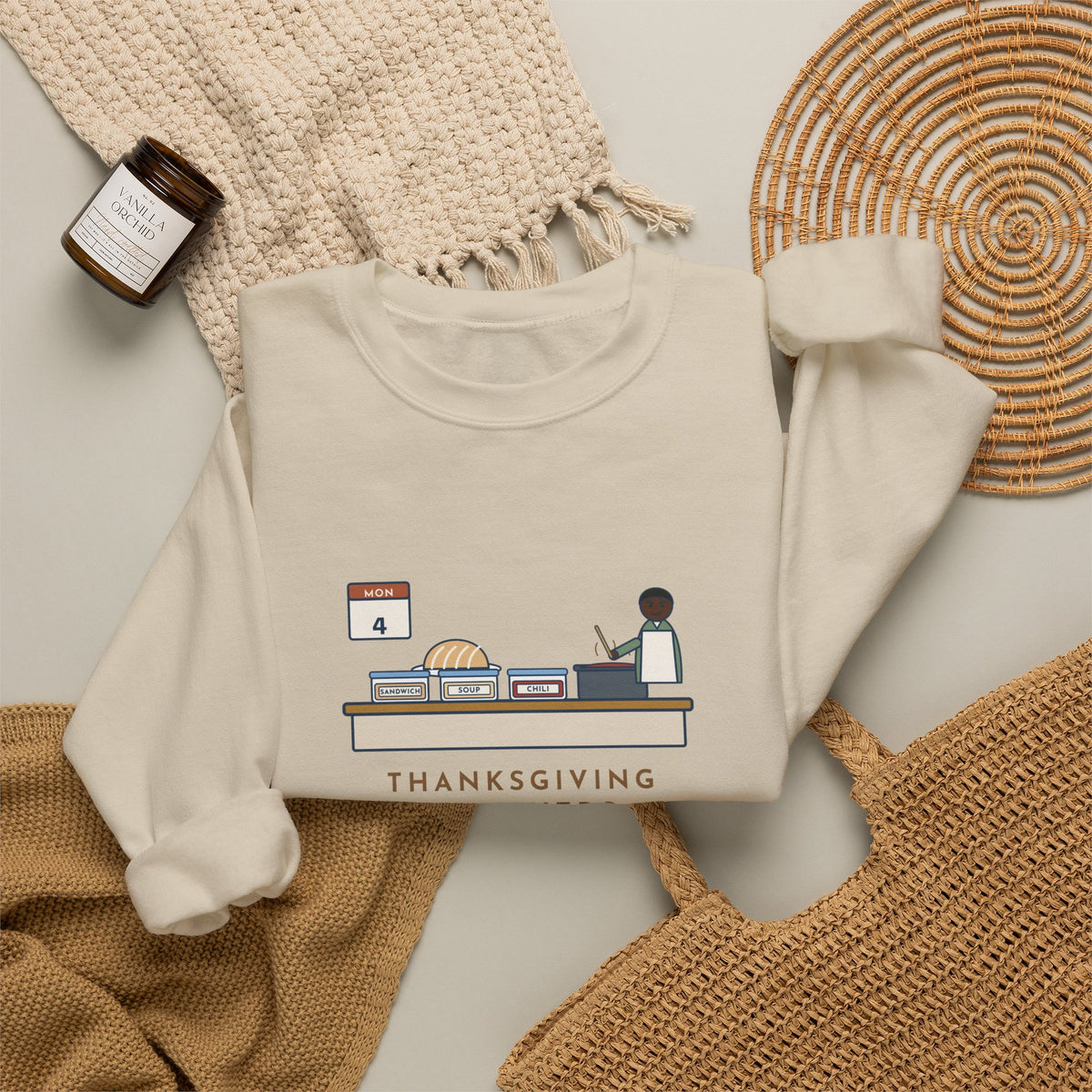 Thanksgiving Leftovers Sweatshirt, Day Four, Sandwich, Then Soup, Now Turkey Chili, Funny Leftover Plan Crewneck