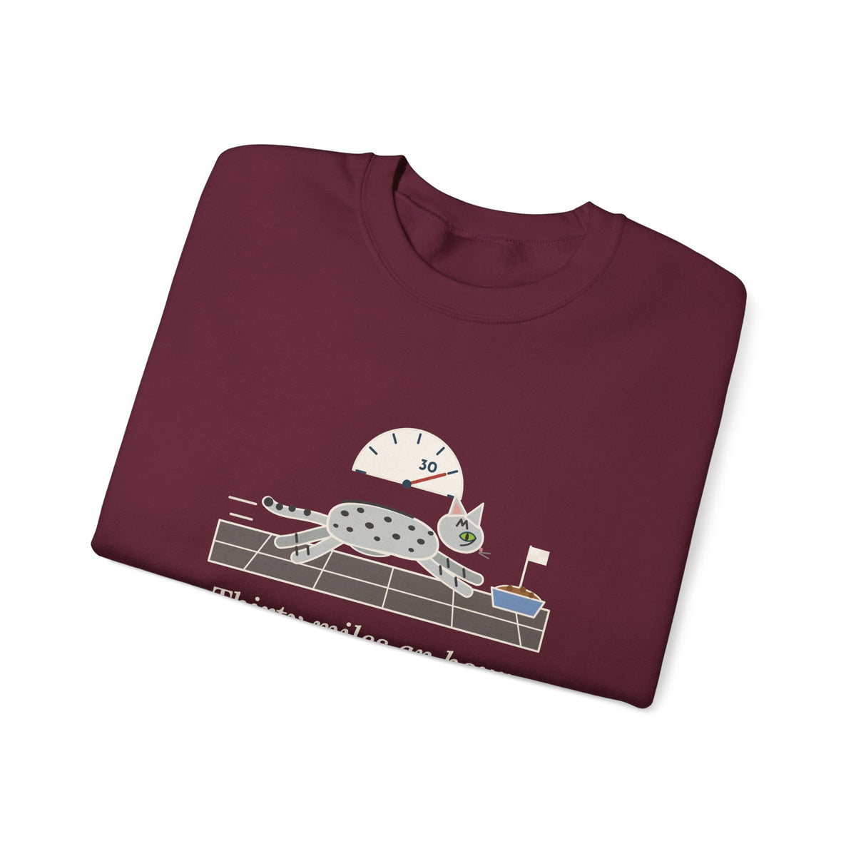 Egyptian Mau Crewneck Sweatshirt - Thirty Miles an Hour to the Food Bowl