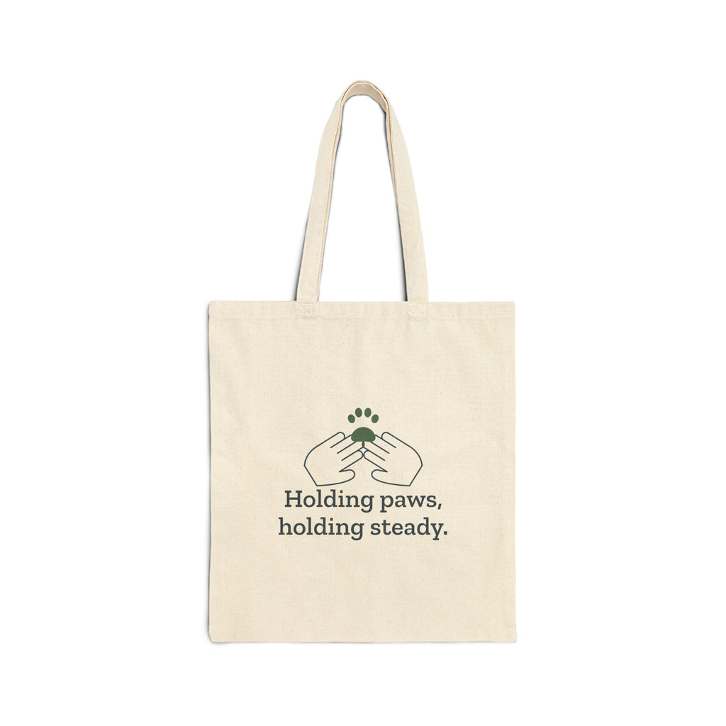 Vet Tech Tote Bag - Holding Paws, Holding Steady. Veterinary Team Gift Tote