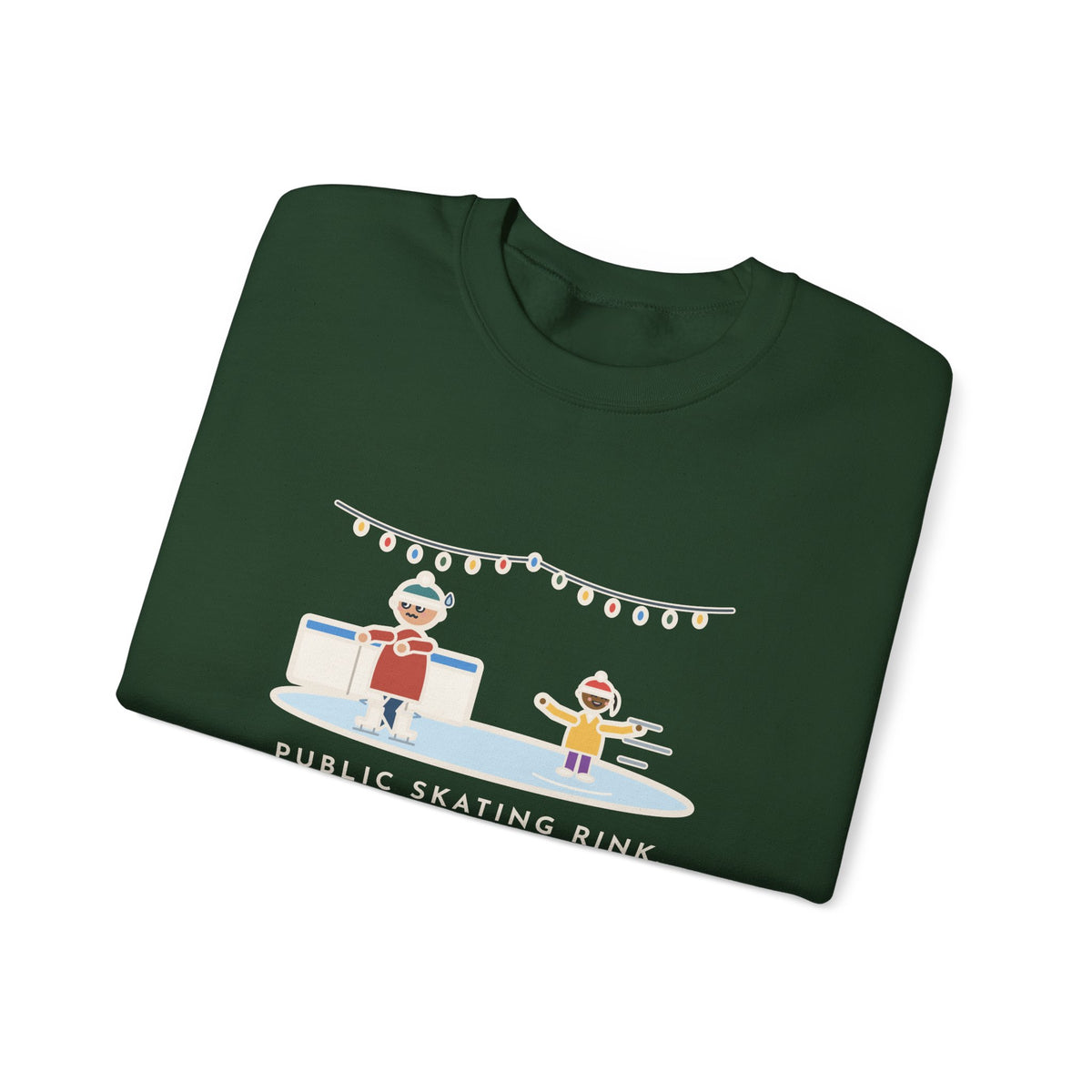 Ice Skating Sweatshirt, Held the Wall for an Hour, A Six-Year-Old Skated Past Me Backward, Funny Outdoor Rink Crewneck