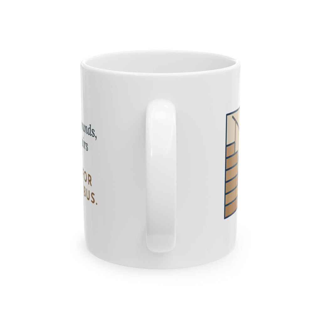 Maltipoo Mug, Seven Pounds, Waits on the Stairs at 3:10 Every Day for the School Bus, Funny Coffee Mug 11oz