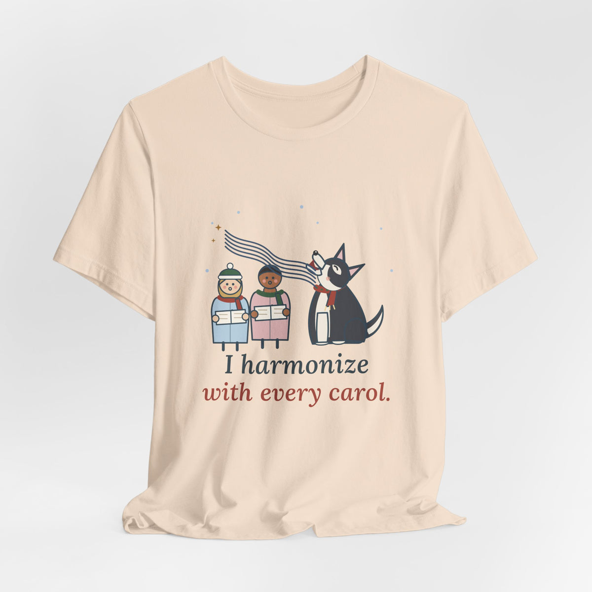 Siberian Husky Christmas T-Shirt - I Harmonize With Every Carol Funny Husky Tee