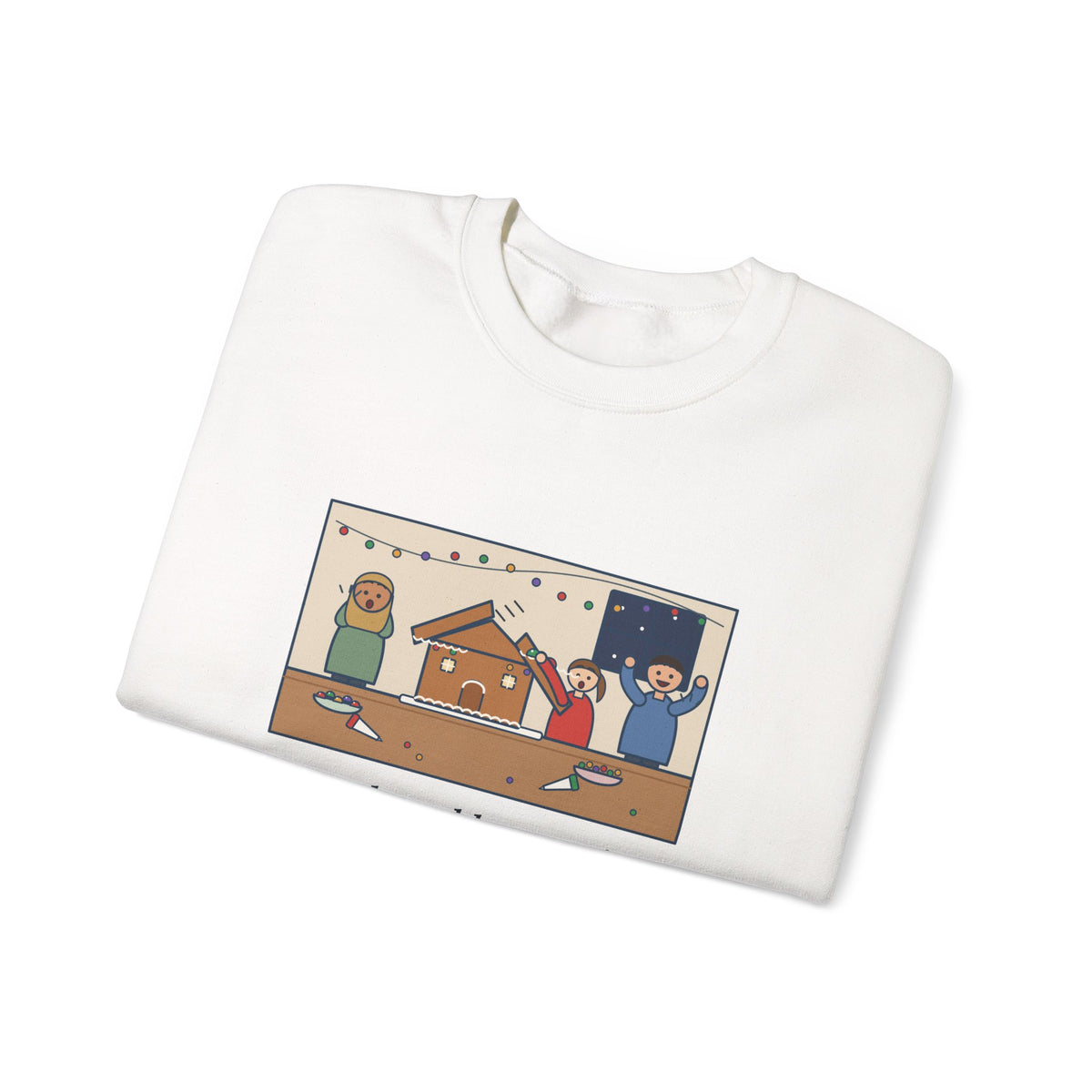 Gingerbread House Sweatshirt, The Roof Slid Off at the Second Gumdrop, Funny Holiday Baking Night Crewneck