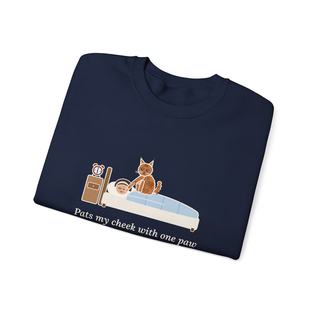 LaPerm Cat Crewneck Sweatshirt - Pats My Cheek With One Paw at Six A.M. Cat Owner Gift