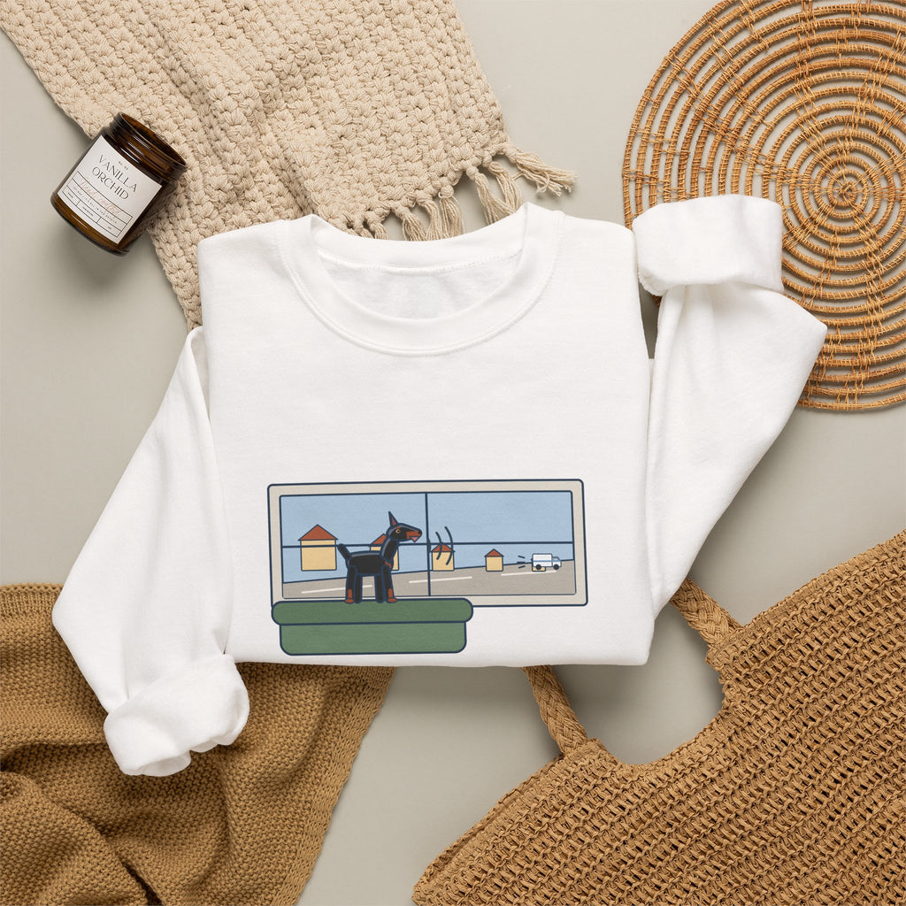 Miniature Pinscher Crewneck Sweatshirt - Nine-Pound Front Window Watchdog