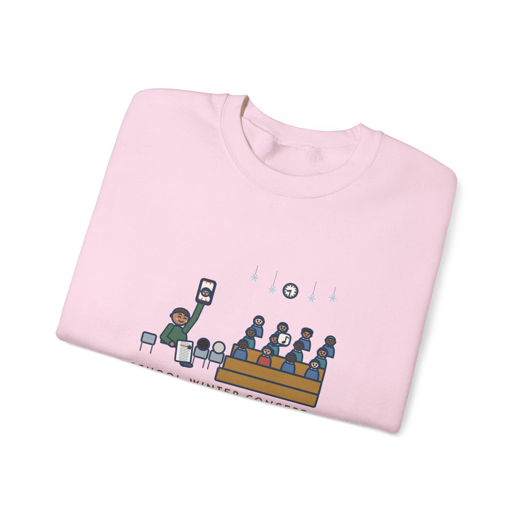 Winter Concert Sweatshirt, Sat for Ninety Minutes, My Kid Sang One Line in the Third Song, Funny Concert Night Crewneck
