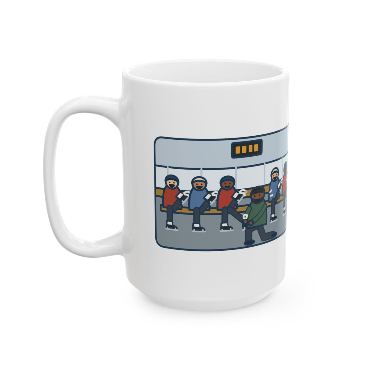 Forty Minutes on the Rink, Thirty-Five of Them Tying Skates 15oz Mug, Large Funny Hockey Coach Coffee Mug