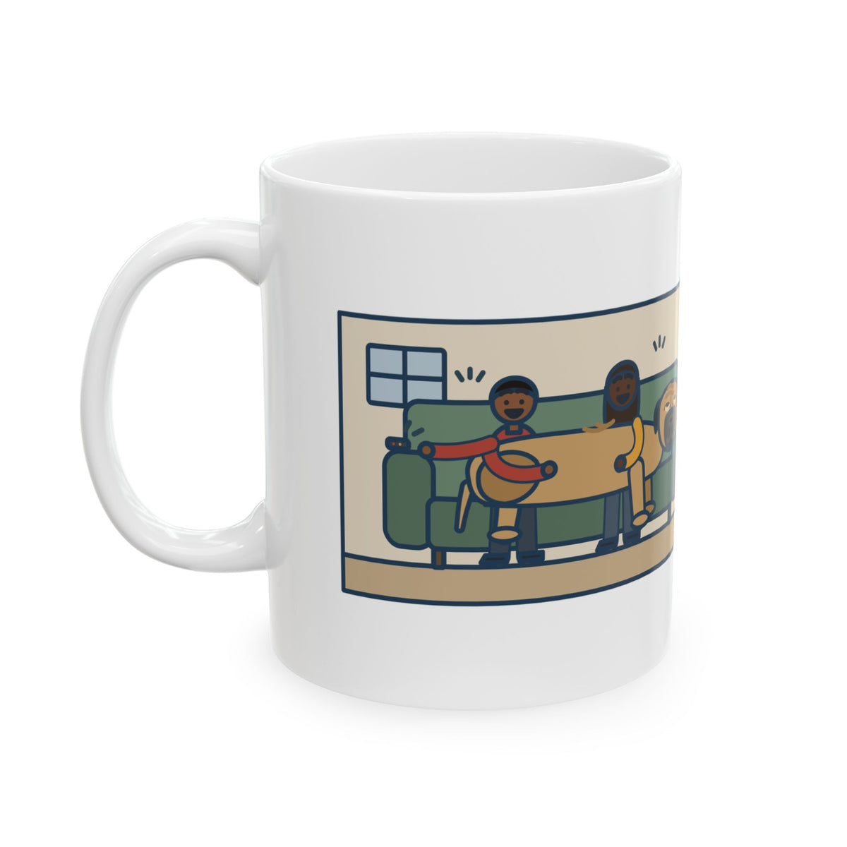 Bullmastiff Mug, Decided He Was a Lap Dog, Two of Us Pinned to the Couch, Funny Coffee Mug 11oz