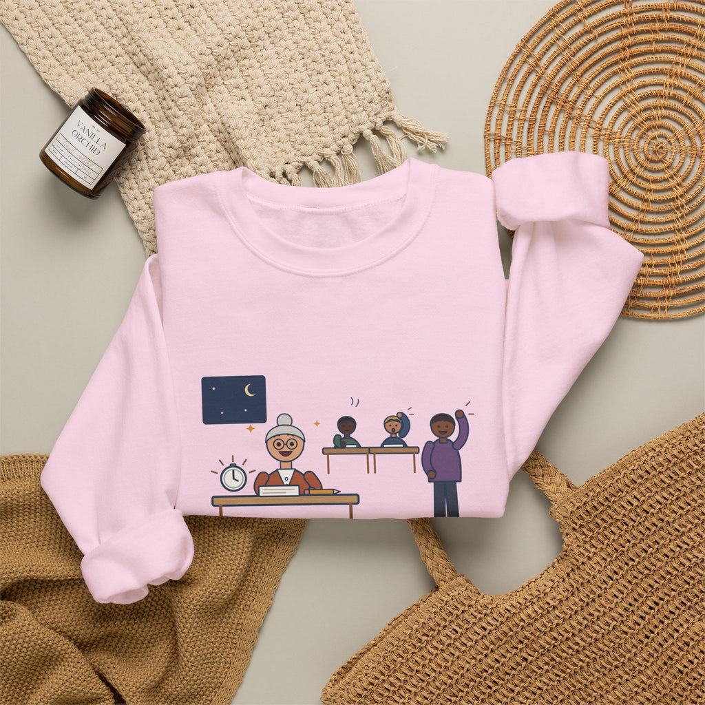 Adult Education Teacher Crewneck Sweatshirt - Grandma Finished the Math Section First