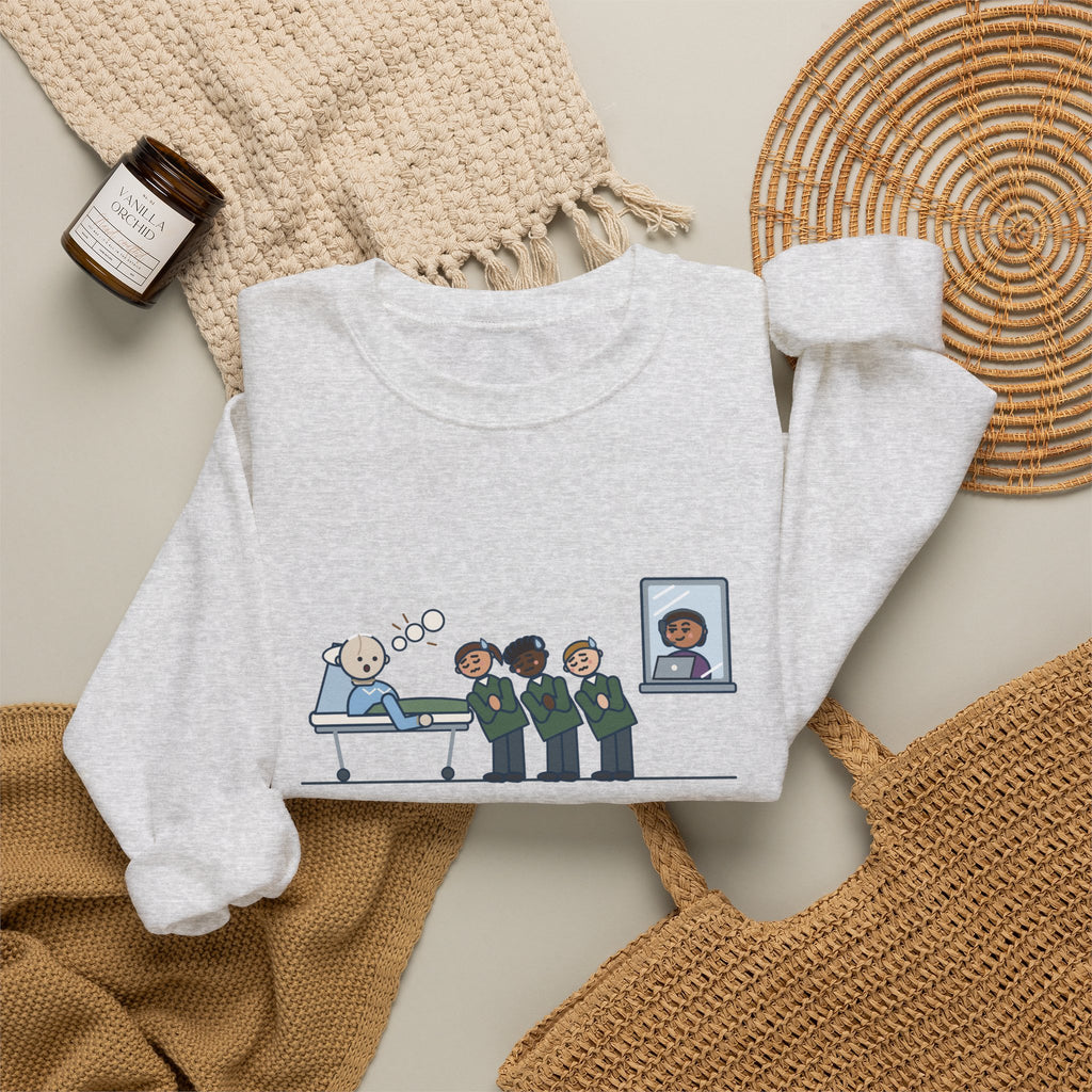 Simulation Lab Nurse Educator Crewneck Sweatshirt - Programmed the Mannequin to Cough