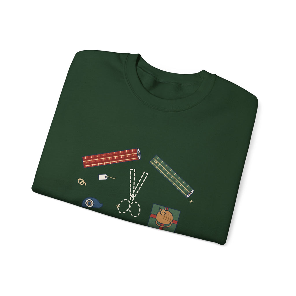 Christmas Crewneck Sweatshirt - Who Has the Scissors? Gift Wrapping Night Sweatshirt