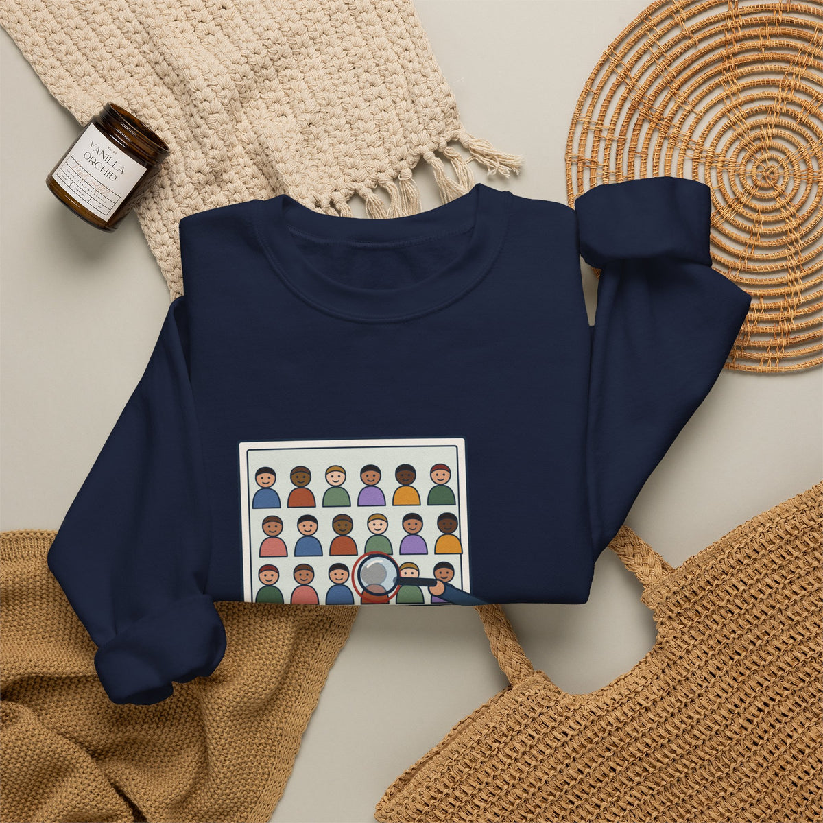 Yearbook Staff Crewneck Sweatshirt - Who's the Kid in Row Three?
