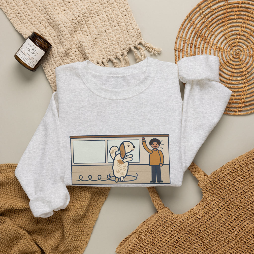 Havanese Crewneck Sweatshirt - Five Spins for One Treat Funny Dog Sweatshirt